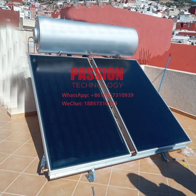 Máy nước nóng năng lượng mặt trời tấm phẳng có áp suất 300L Máy nước nóng năng lượng mặt trời màu xanh Bộ thu nhiệt phẳng 250L Máy nước nóng năng lượng mặt trời bảng điều khiển phẳng