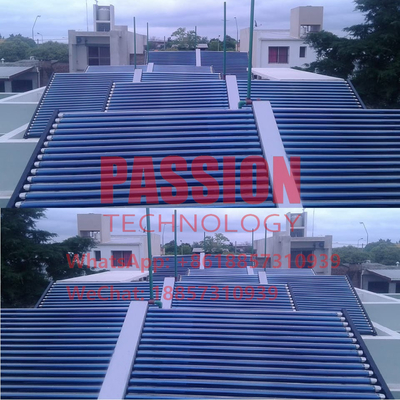 Khách sạn 2000L Máy nước nóng năng lượng mặt trời Ống thép mạ kẽm Chân không Bộ thu nhiệt mặt trời