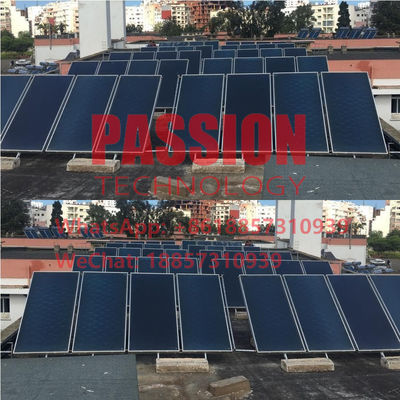 Bộ thu năng lượng mặt trời dạng tấm phẳng 5000L Hệ thống sưởi khách sạn bằng năng lượng mặt trời Bộ thu nhiệt hồ bơi